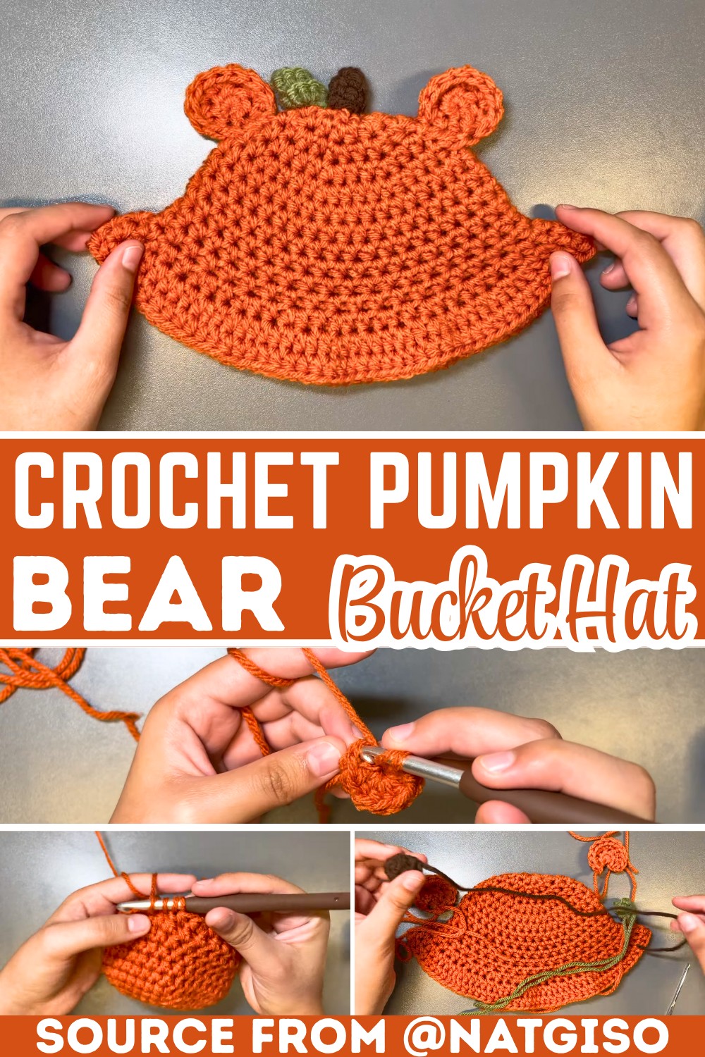 Cozy & Adorable Crochet Pumpkin Bear Bucket Hat Tutorial for Fall
