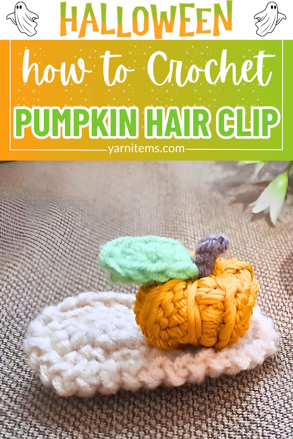 Create a Crochet Mini Pumpkin Hair Clip for Fall