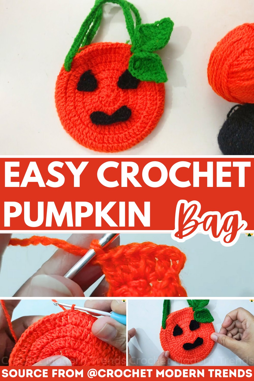 Crochet Pumpkin Bag Pattern for Festive Trick-or-Treat Accessories