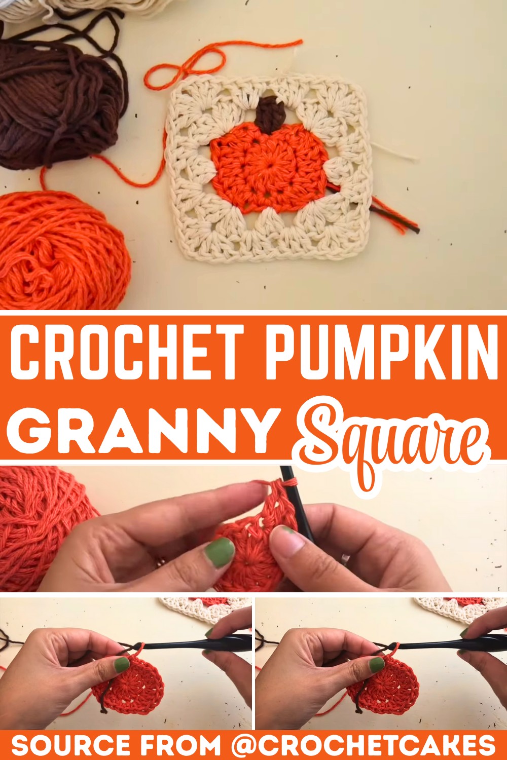 Crochet Pumpkin Granny Square Pattern for Thanksgiving