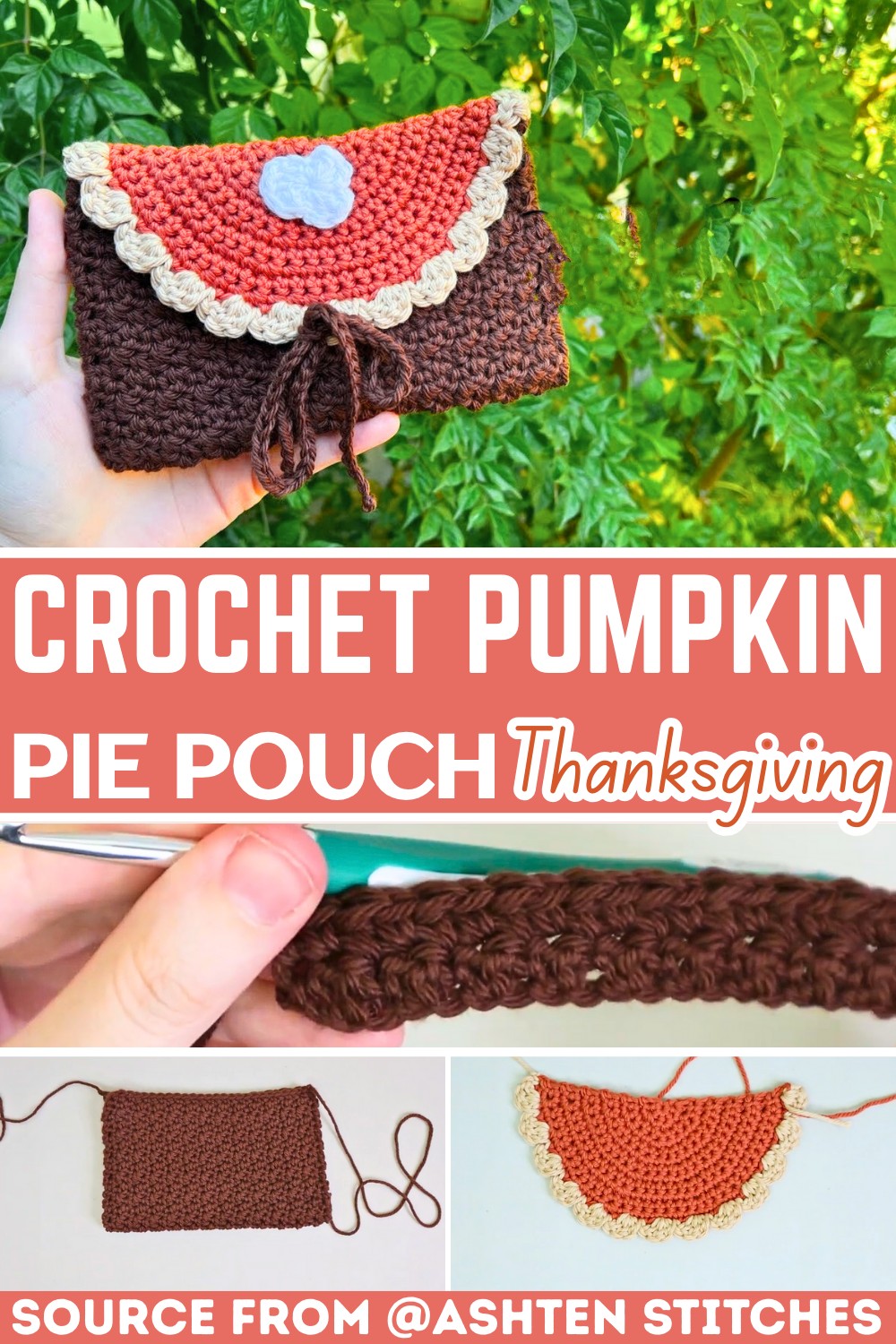 Crochet Pumpkin Pie Pouch – Perfect Accessory for Thanksgiving