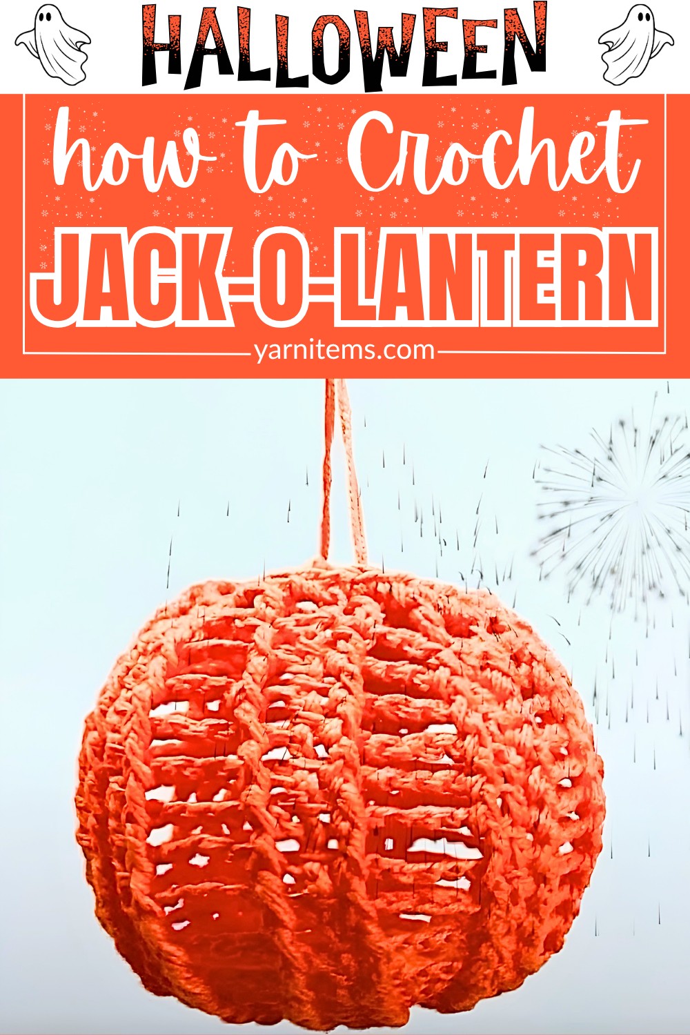 Crochet a Cute Halloween Jack-o-Lantern for Fall Décor