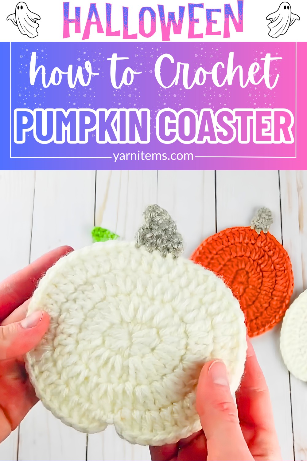 Easy Crochet Pumpkin Coaster Pattern for Fall Decor