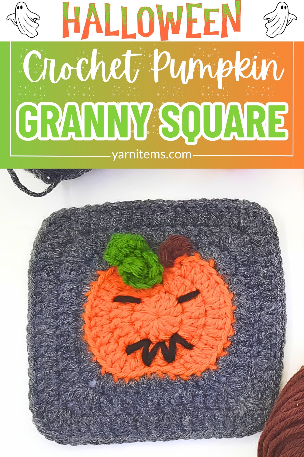 Easy Crochet Pumpkin Granny Square For Fall Decor