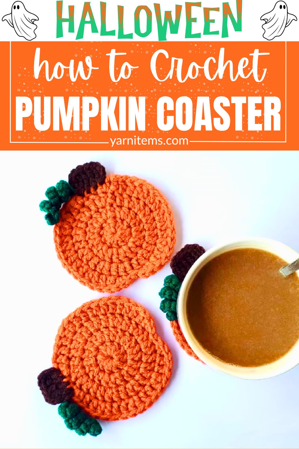 Crochet Pumpkin Coaster Tutorial - Easy Fall Decor for Beginners