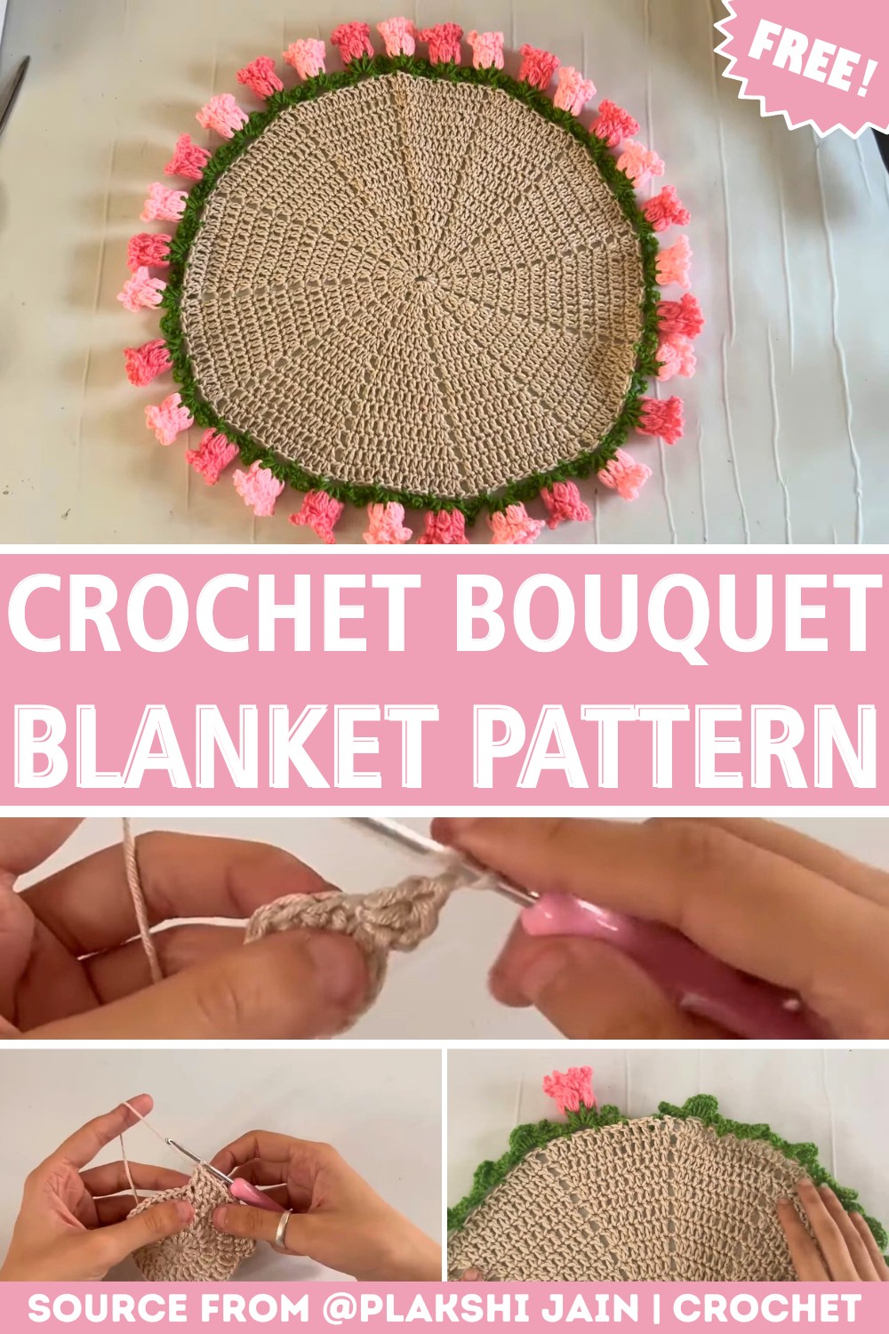Easy Crochet Bouquet Blanket Tutorial for Beginners