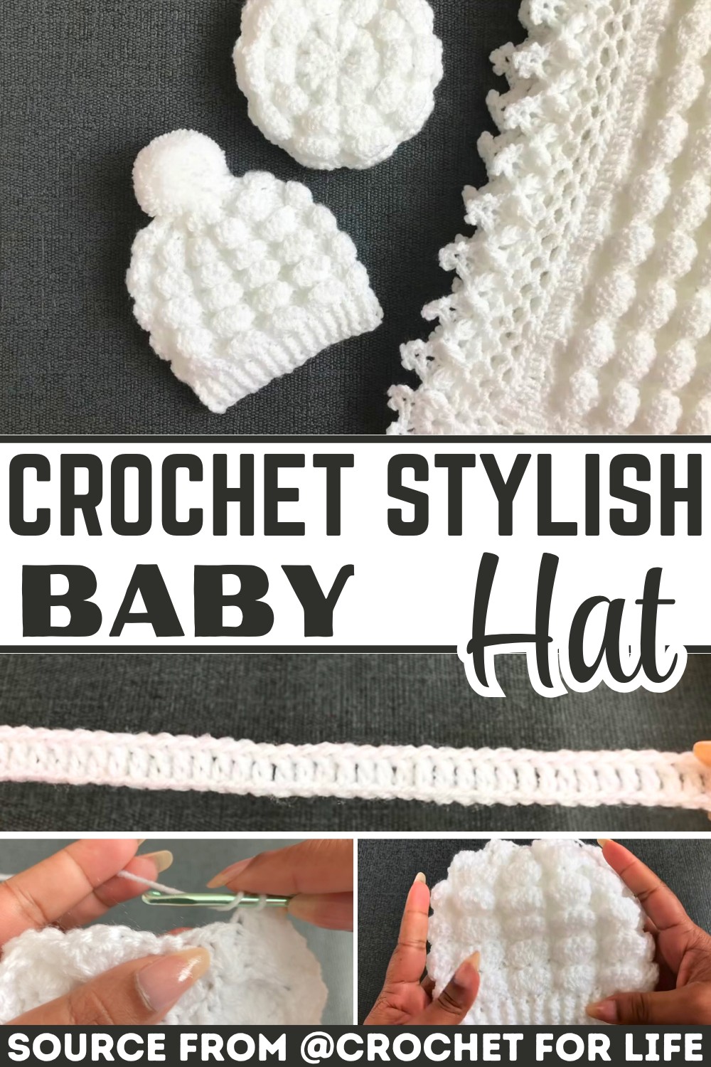 Easy Crochet Baby Hat Pattern with 5 Size Options