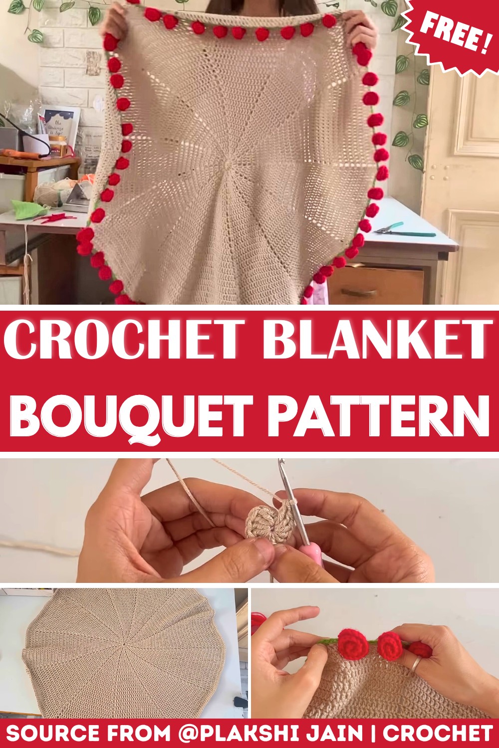 Crochet Blanket Bouquet Tutorial - Functional Blanket with Easy Steps