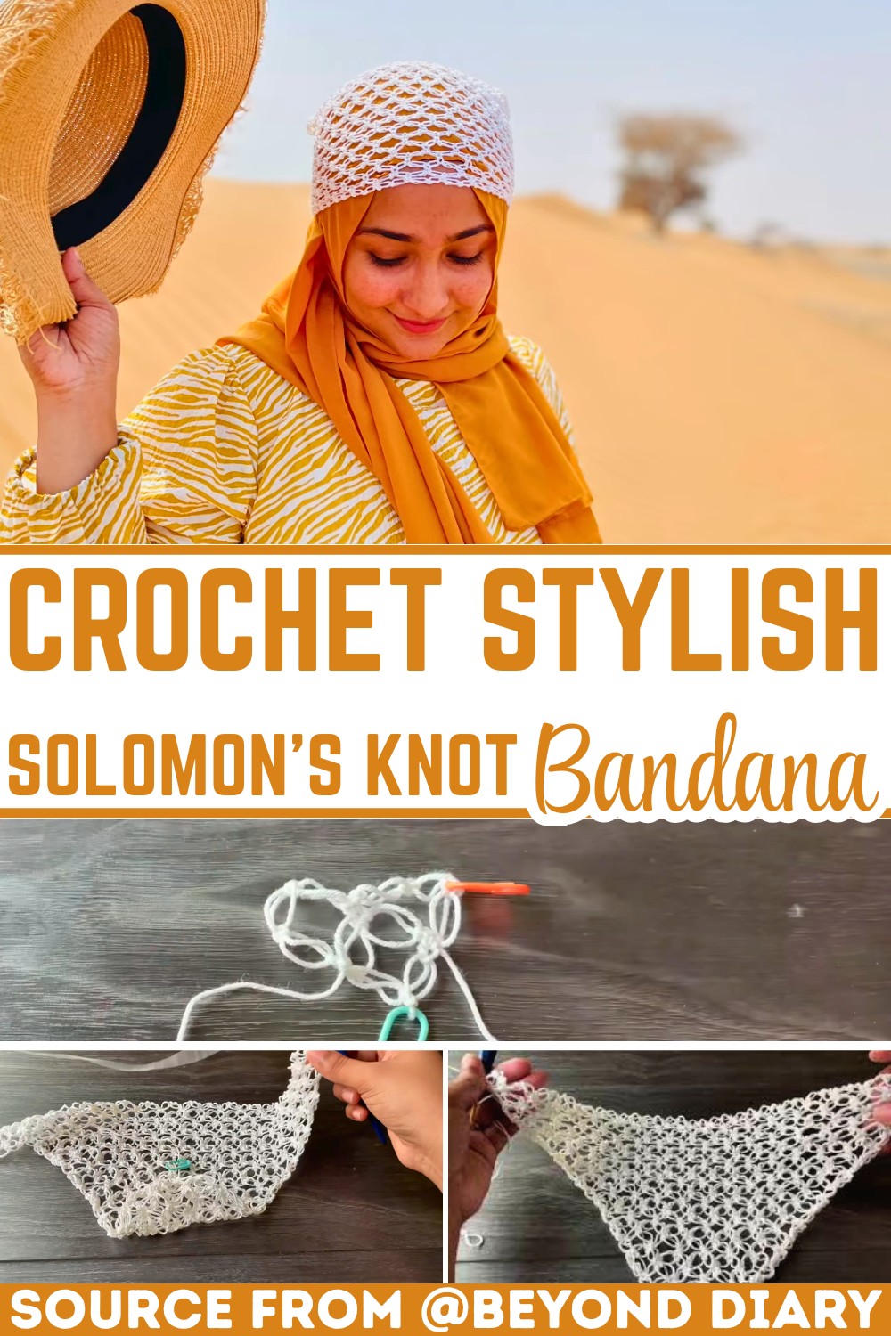 Stylish Solomon’s Knot Crochet Bandana Pattern