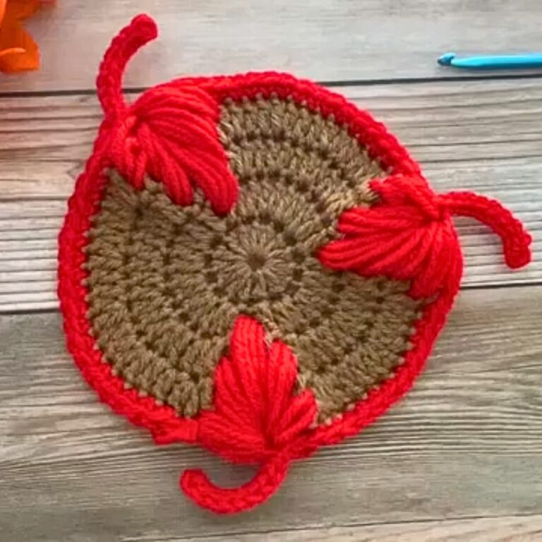 Beautiful 3D Crochet Maple Leaves Coaster Pattern