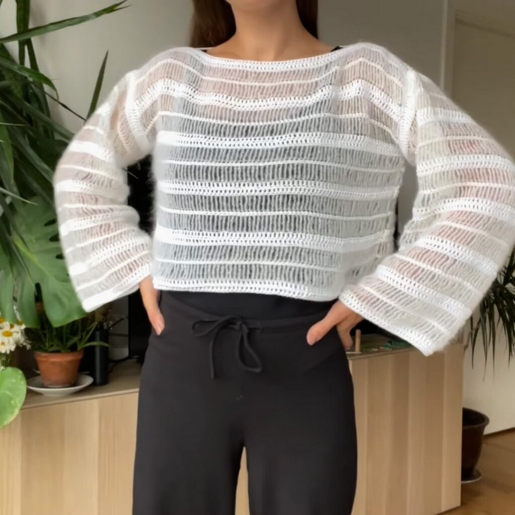 Beginner-Friendly Crochet Mesh Sweater Pattern for Stylish Handmade Comfort