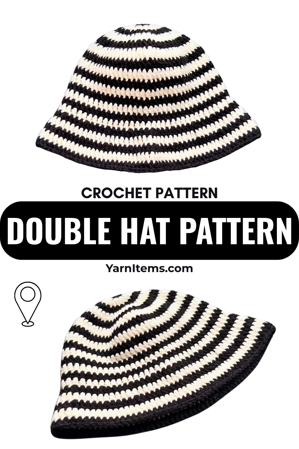 Easy Crochet Double Hat Pattern With Customizable Sizes