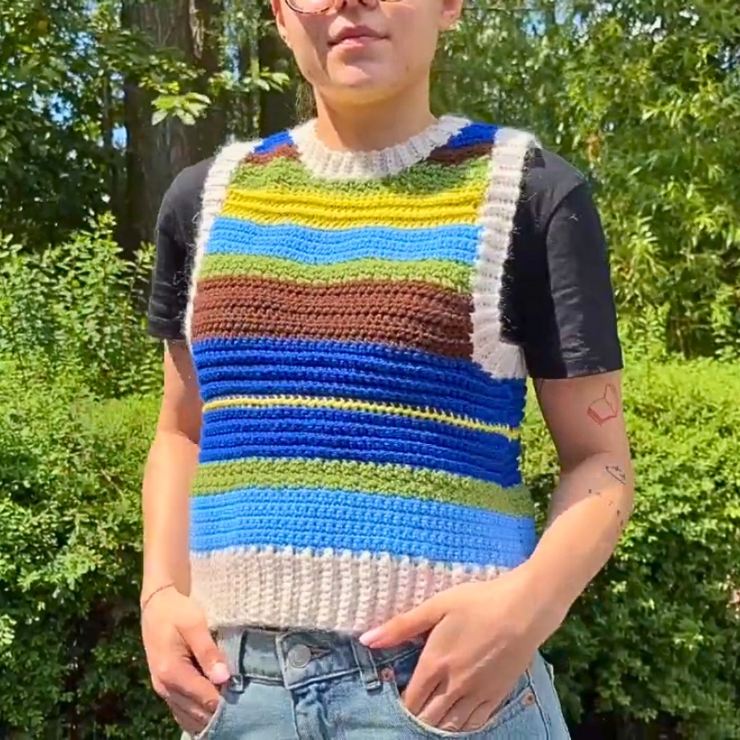 Fun to Make Crochet Multi-Stitch Sweater Vest Tutorial