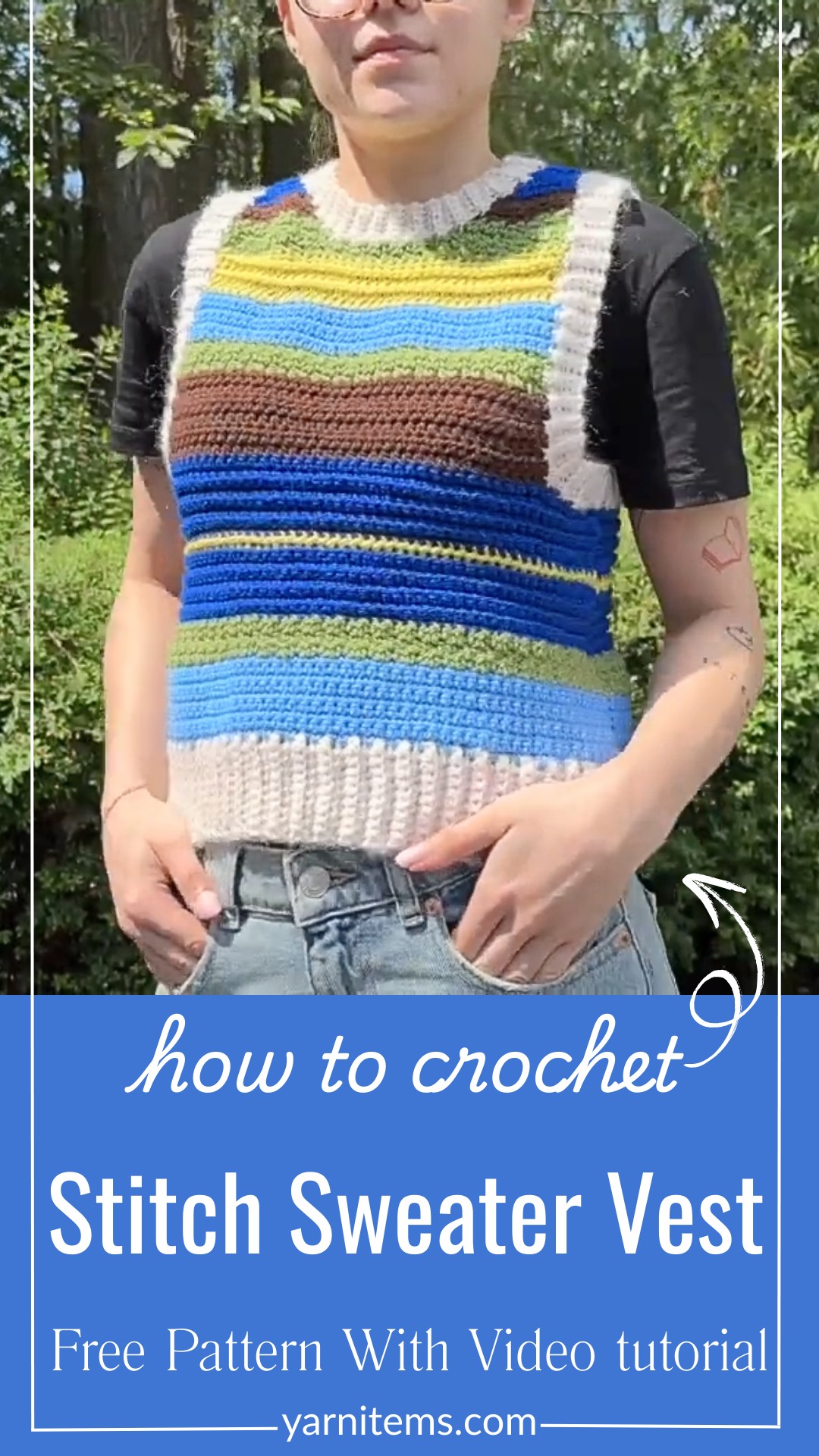 Fun to Make Crochet Multi-Stitch Sweater Vest Tutorial