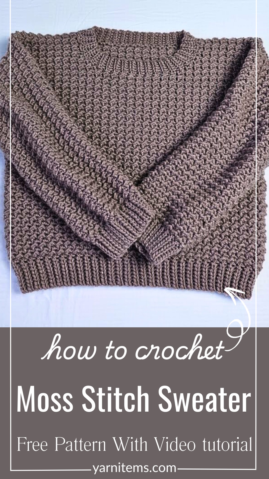 Handmade Crochet Moss Stitch Sweater for Stylish and Functional Clothing