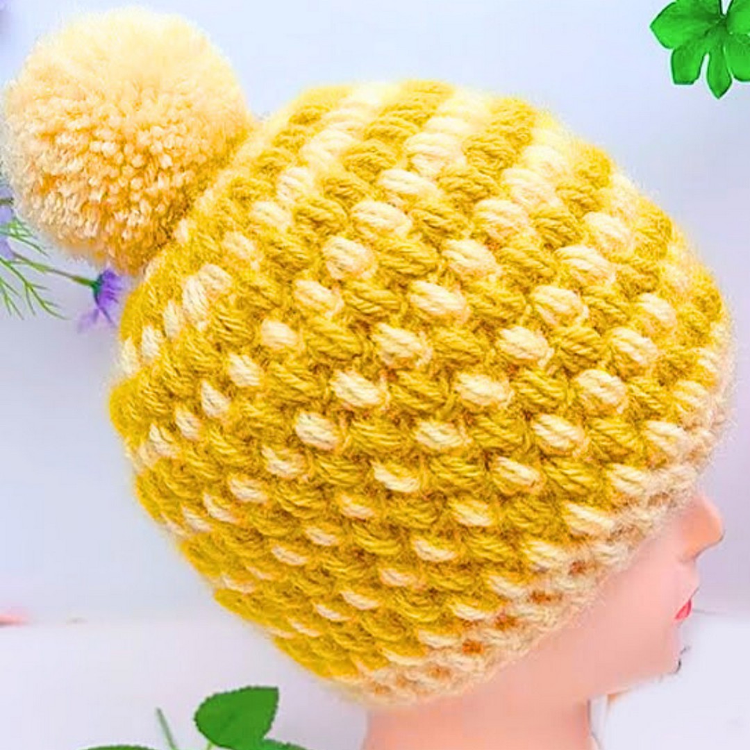 How To Crochet A Beautiful Pineapple Stitch Beanie For Kids & Adults