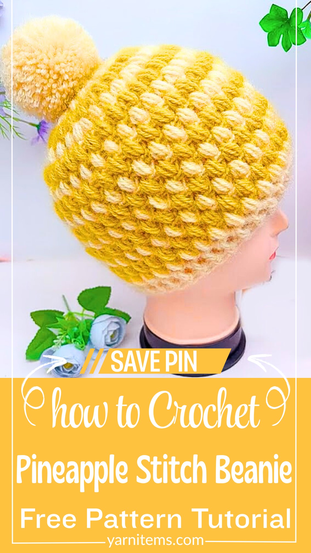 How To Crochet A Beautiful Pineapple Stitch Beanie For Kids & Adults