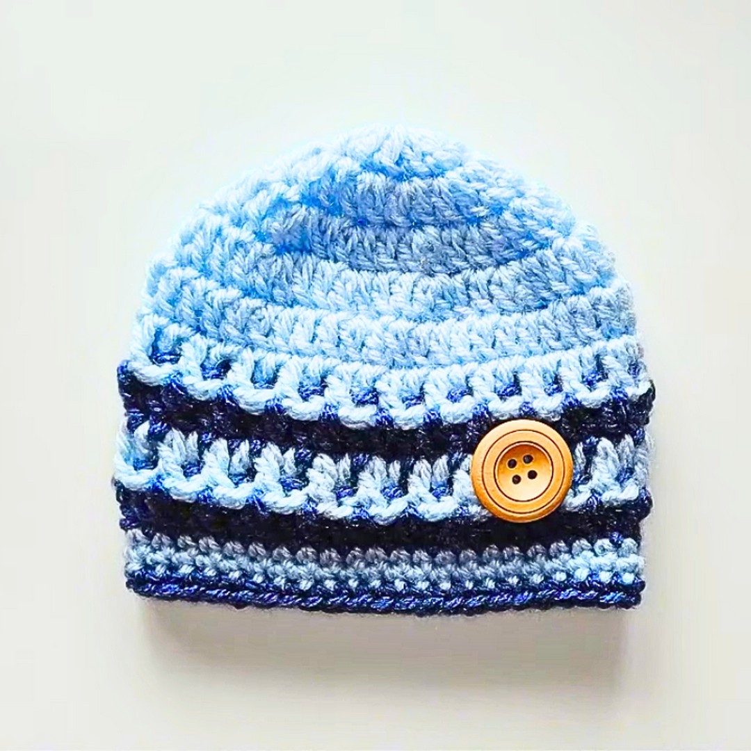 How To Crochet A Stylish And Cozy Baby Hat For 0-3 Months