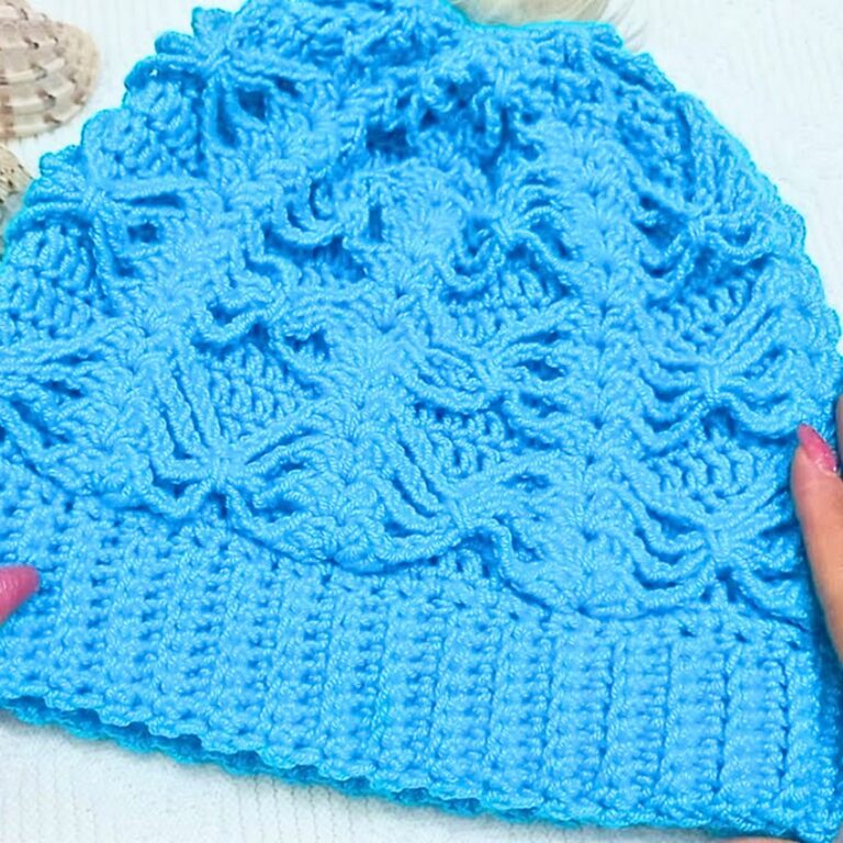 How To Crochet An Easy Fan Web Stitch Beanie Hat For Winter Warmth