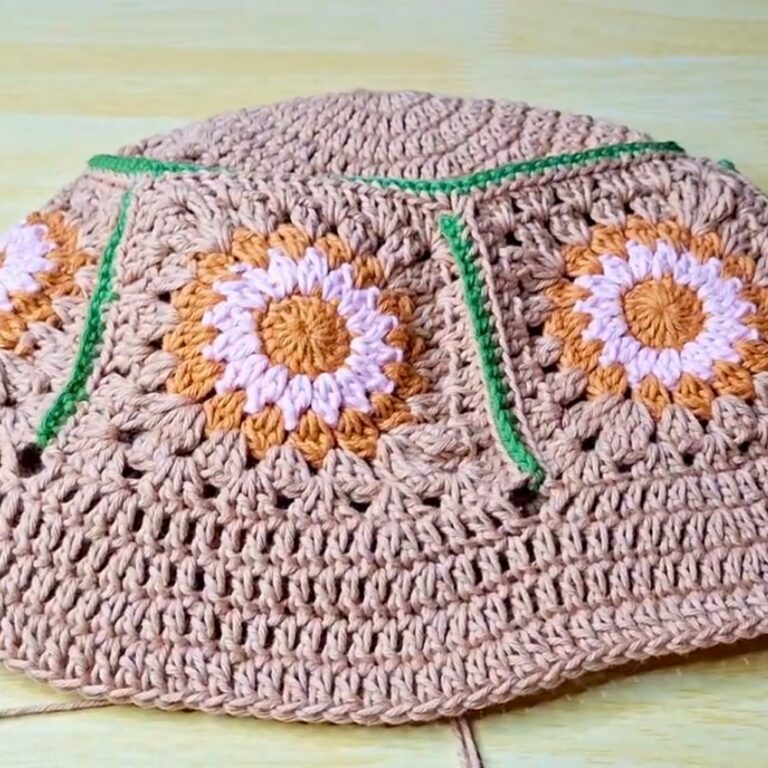 How to Crochet a Granny Square Bucket Hat