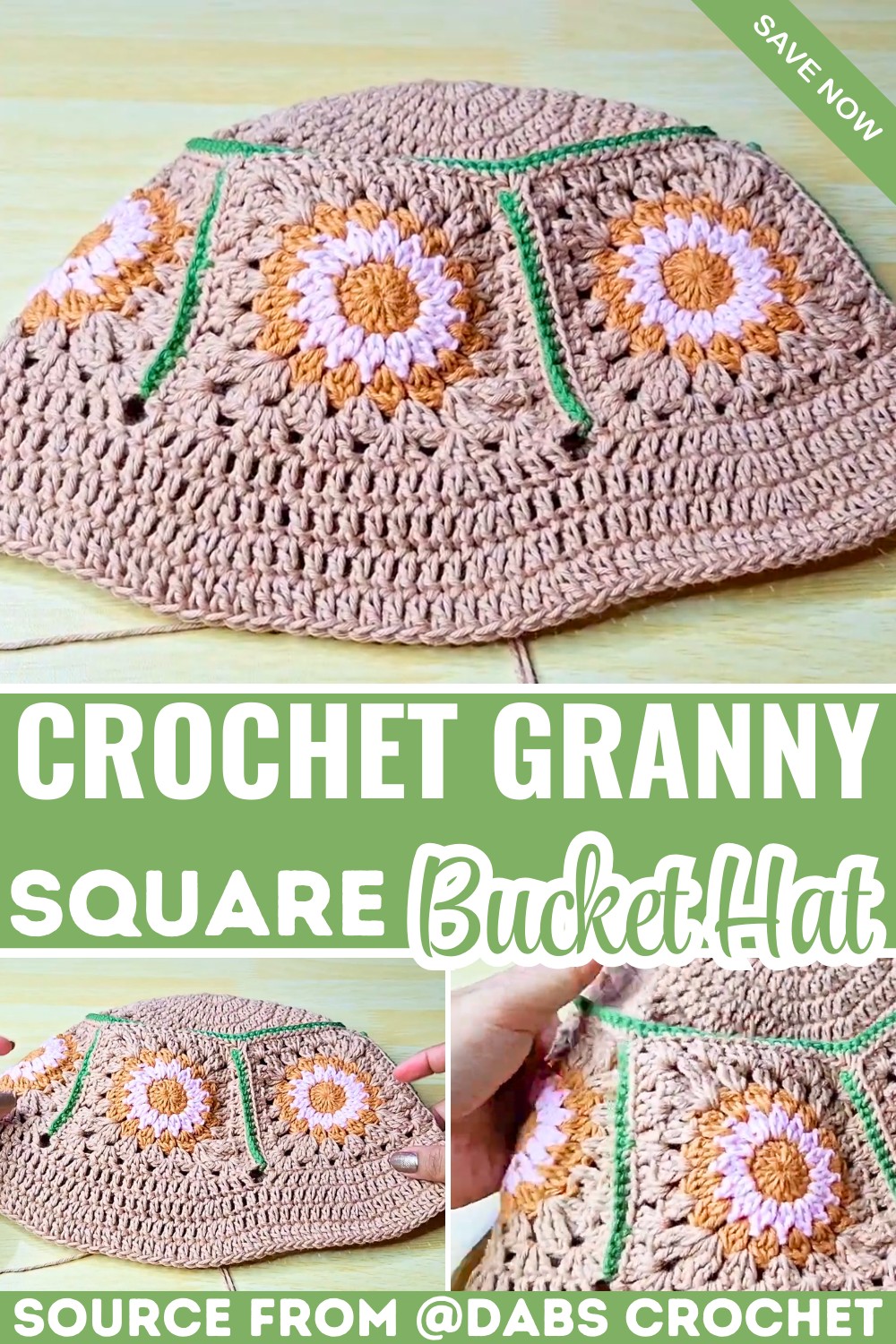How to Crochet a Granny Square Bucket Hat