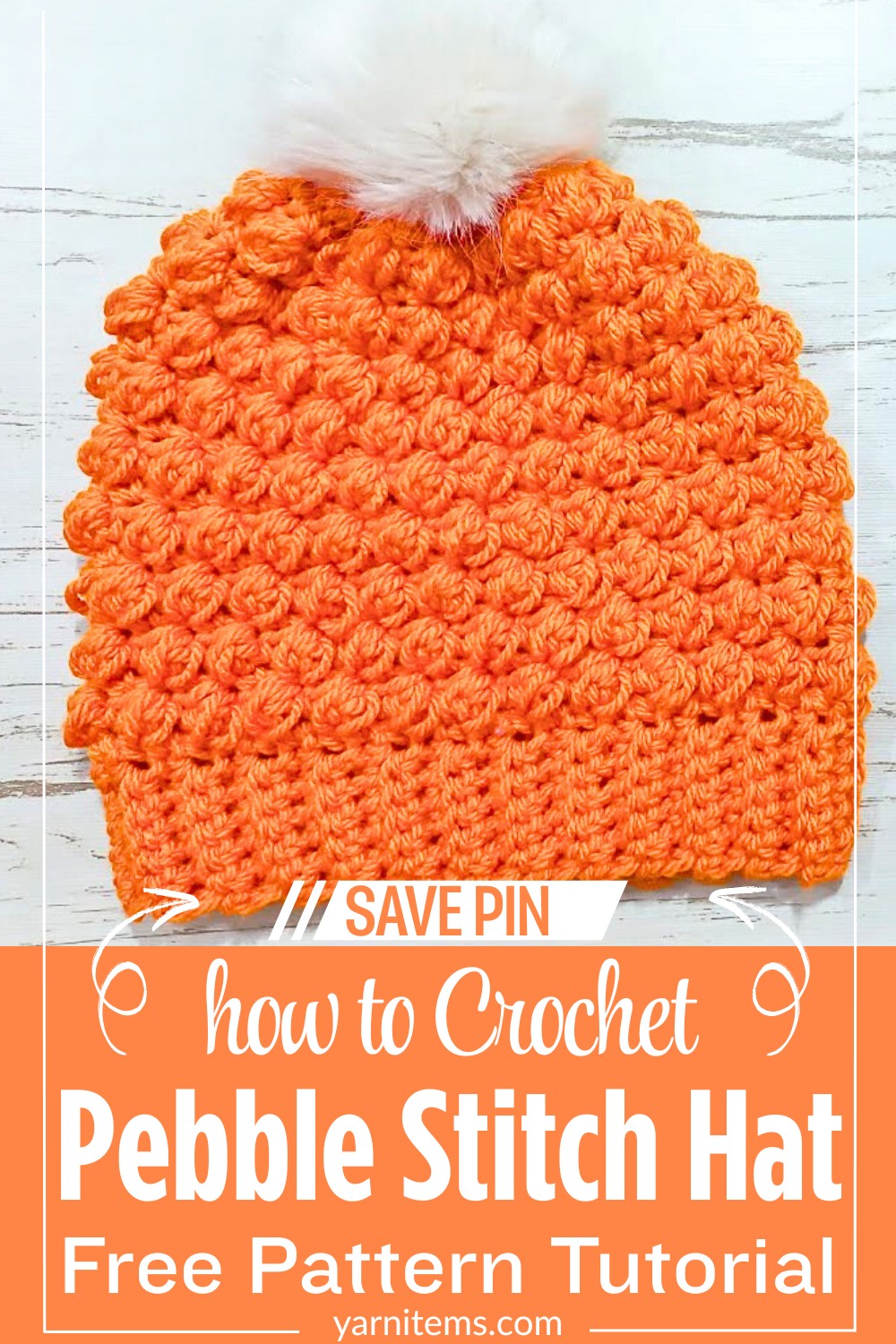 How to Crochet a Pebble Stitch Hat In Customizable Pattern