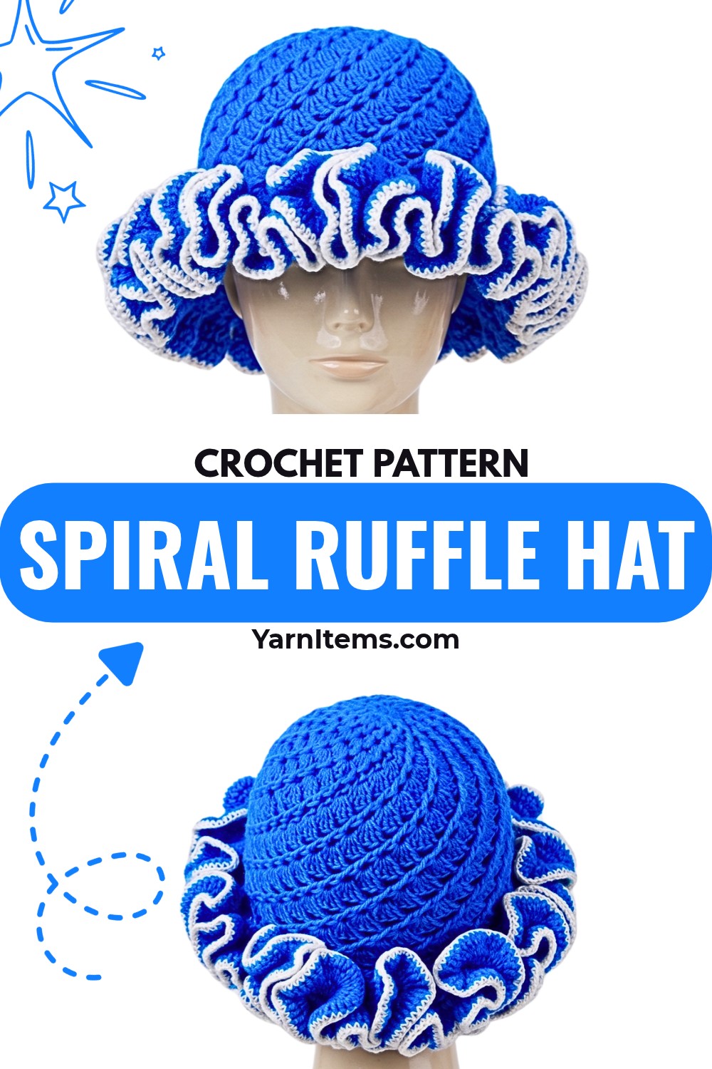How to Crochet a Spiral Ruffle Hat with Layered Textures