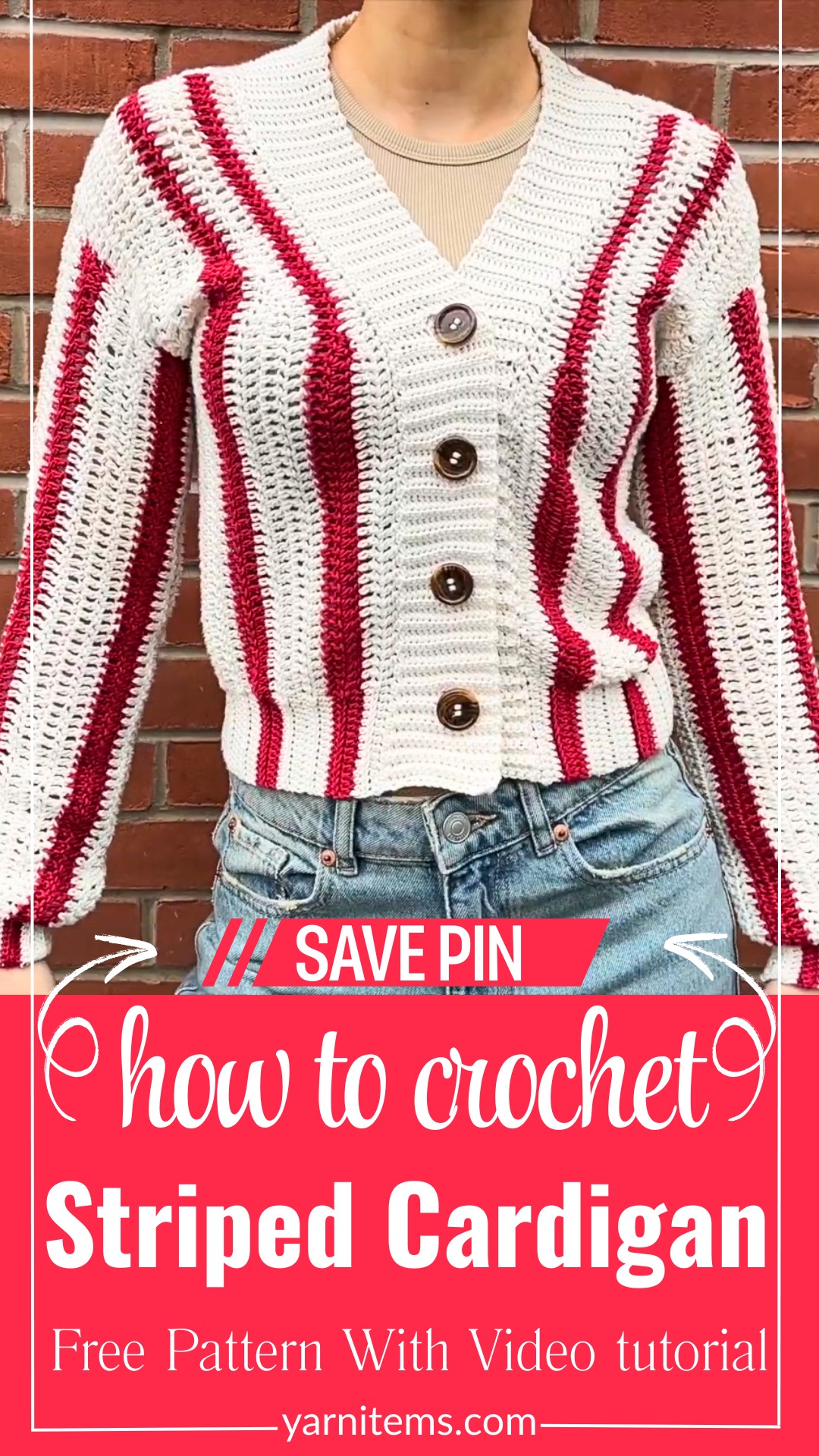 How to Crochet a Striped Cardigan with Ribbed Design and Button Closures