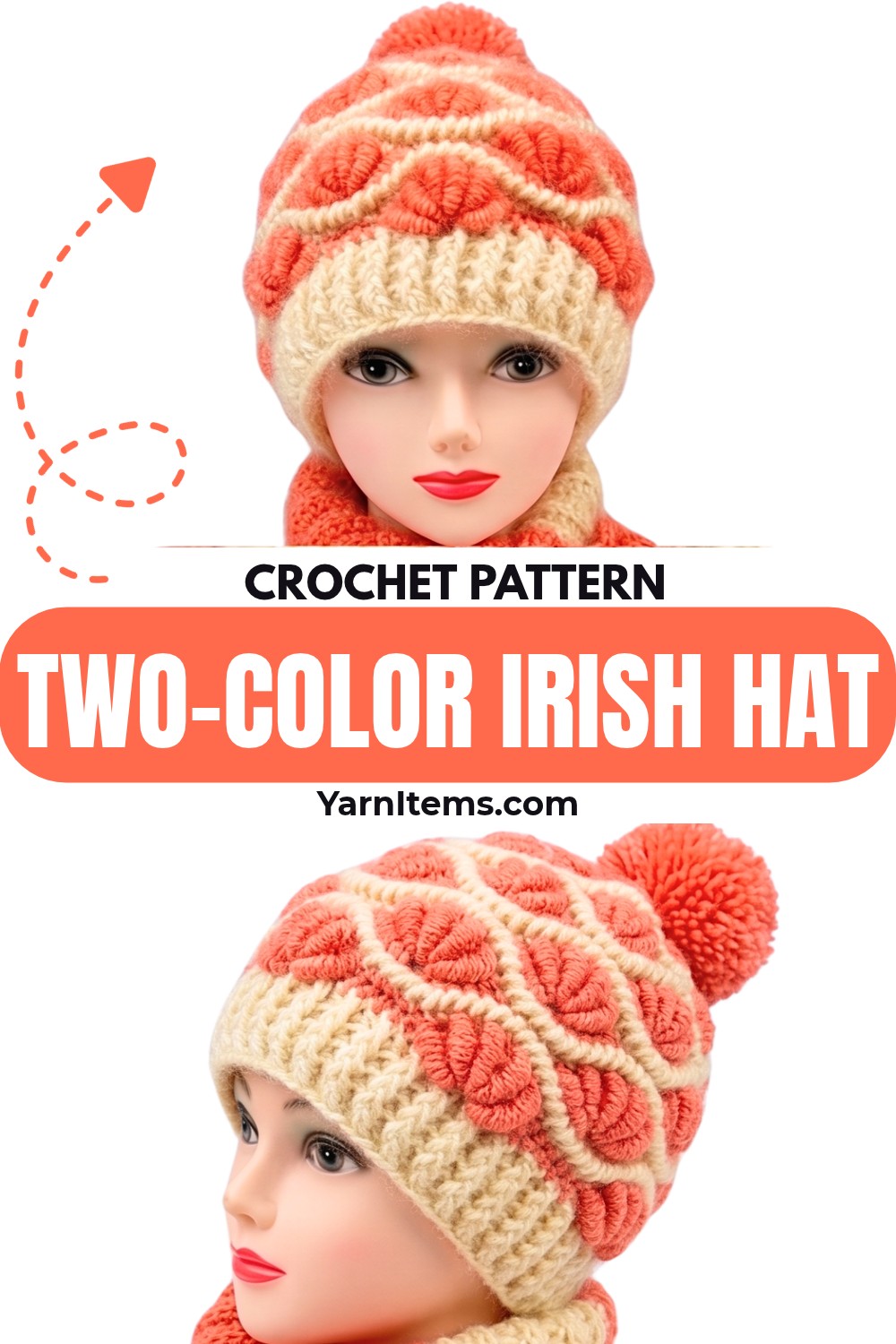 How to Crochet a Two-Color Irish Hat with Raised Texture