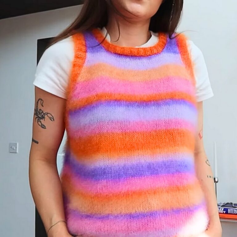 How to Knit a Stunning Brushed Mohair Vest with Customizable Colors and Elegant Ribbing