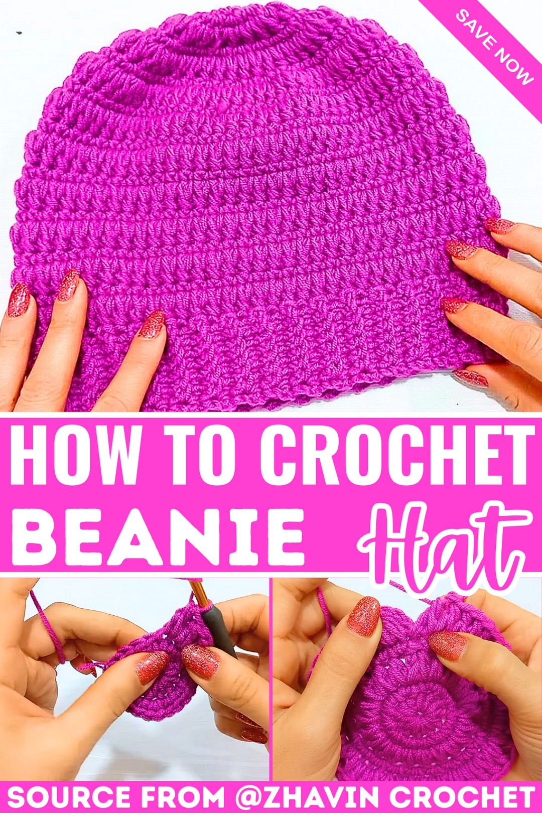 How to Make a Beautiful Crochet Beanie Hat with Fork Cluster Stitch