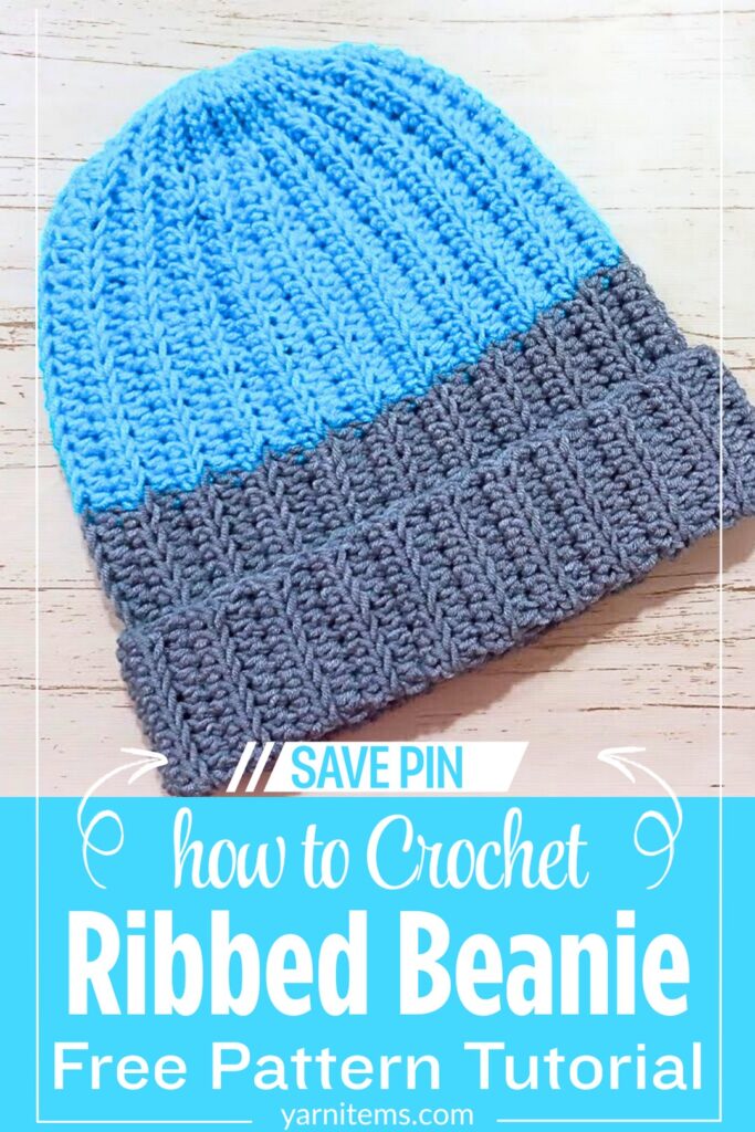 Two Color Rib Crochet Crochet Ribbed Beanie Pattern - Simple & Stylish Design - Yarn Items
