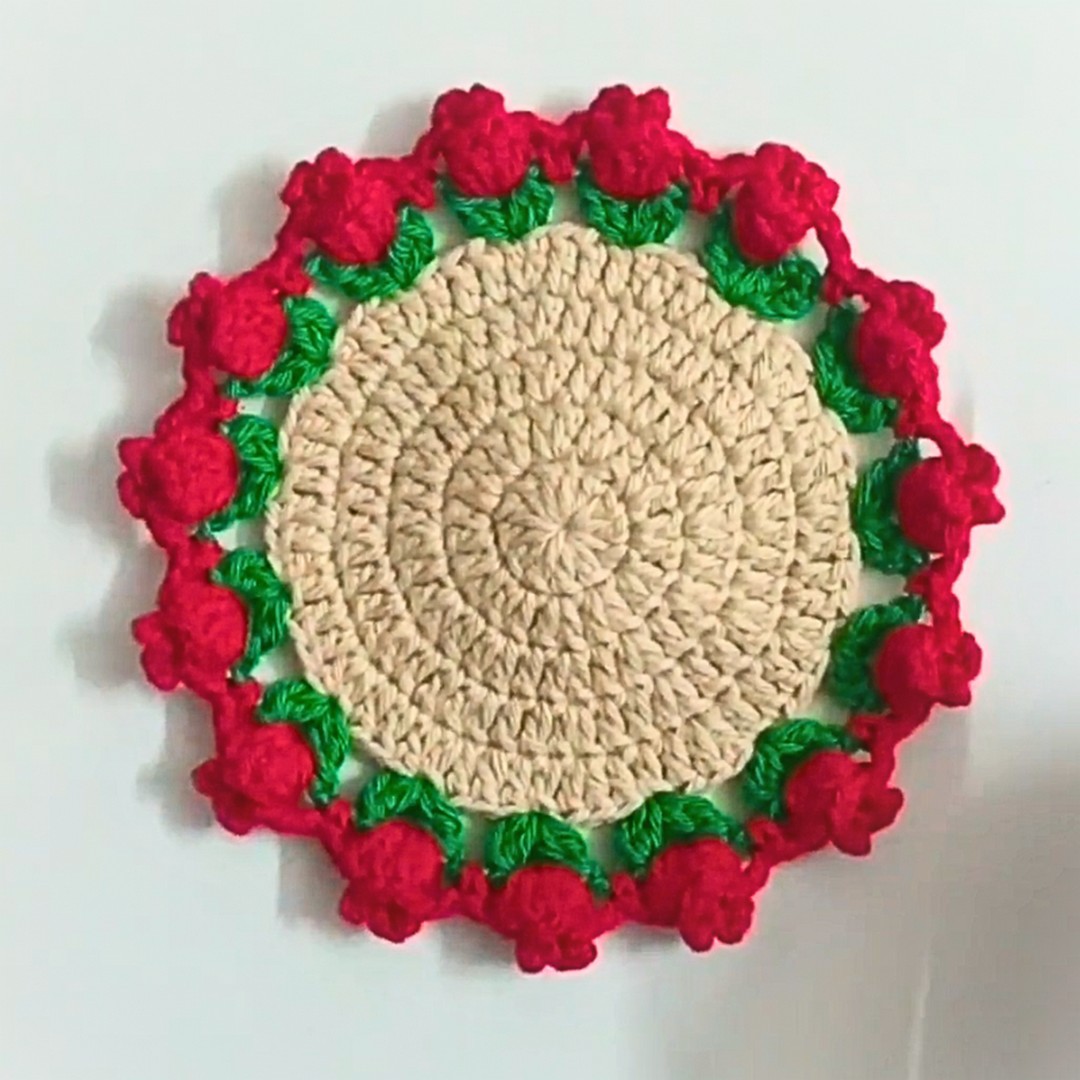 How To Crochet Tulip Flower Tea Coaster With Simple Double Crochet Stitches