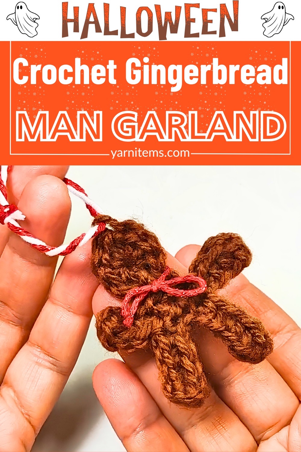 How to Crochet a Small Gingerbread Man Garland Pattern
