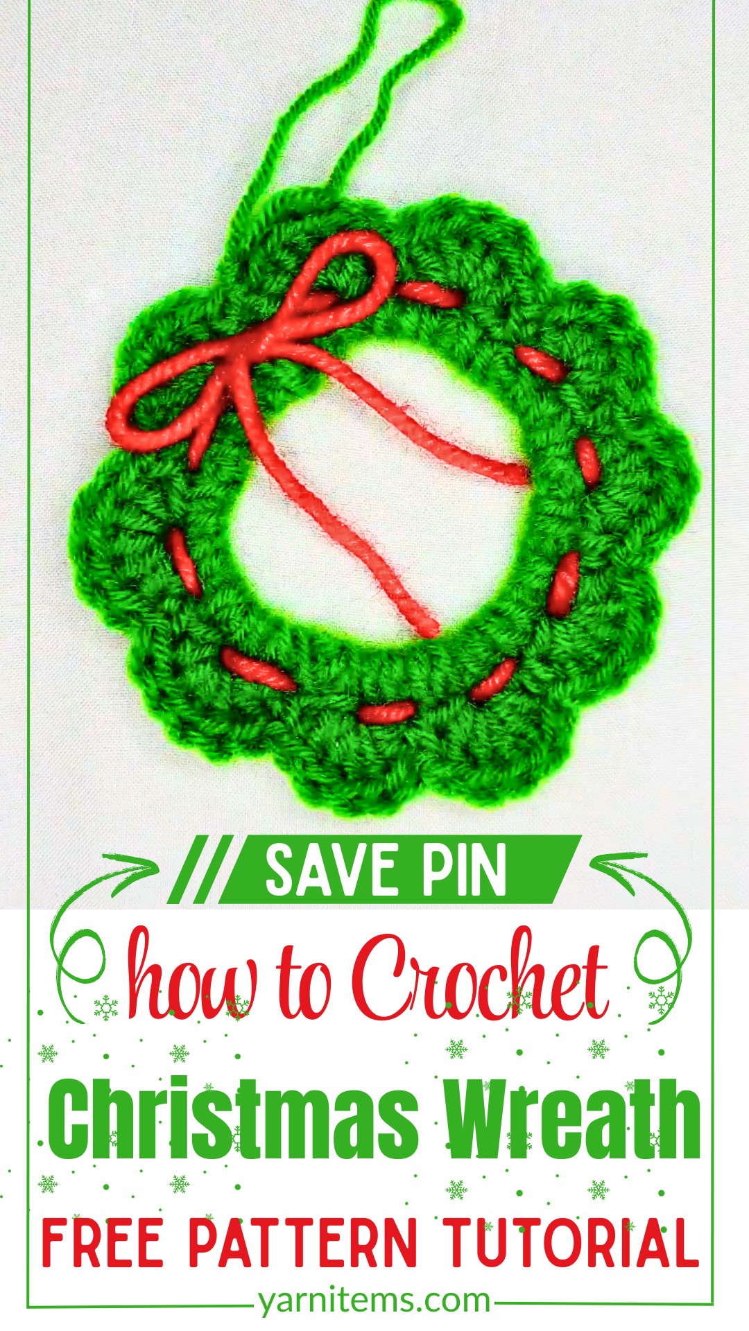 Mini Crochet Christmas Wreath for Festive Holiday Embellishments