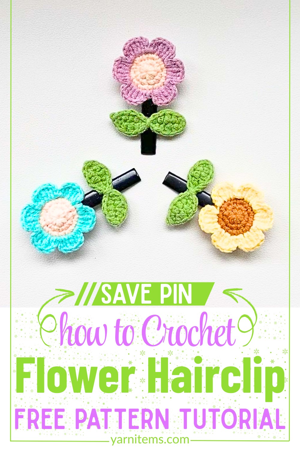 Crochet Flower Hairclip Tutorial - Elegance for Hairstyles