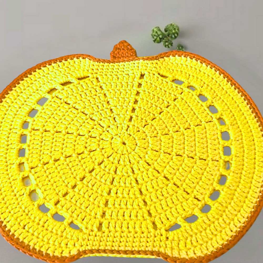 Crochet Pumpkin Placemat