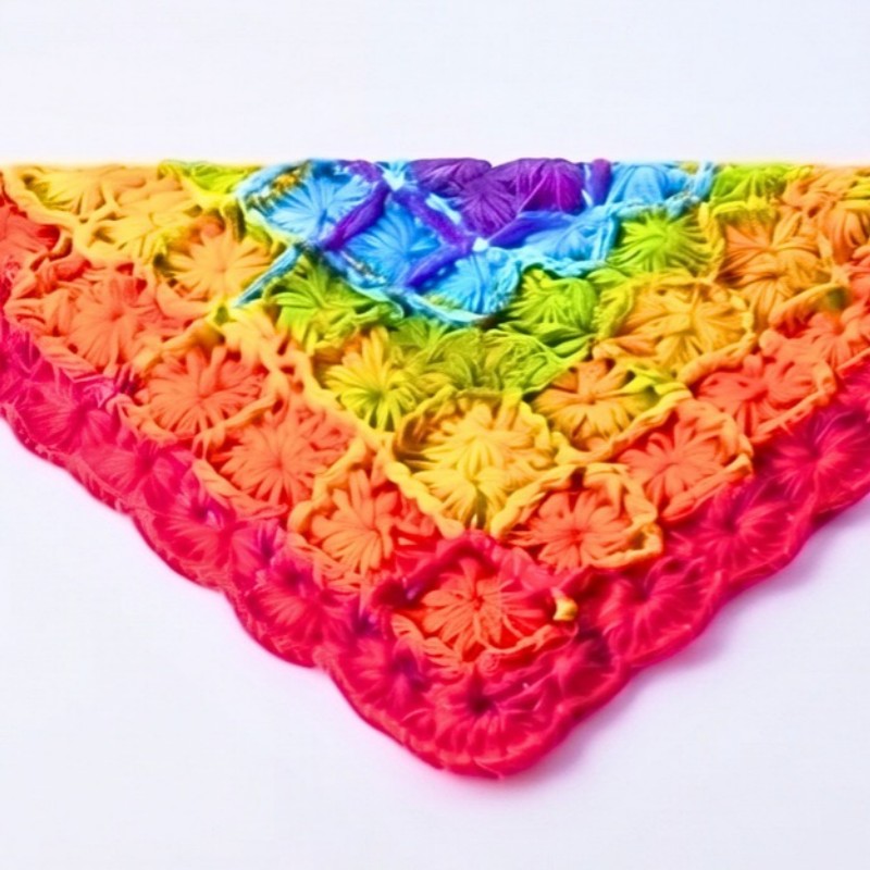 Crochet Bavarian Square Blanket Pattern with Textured Shells