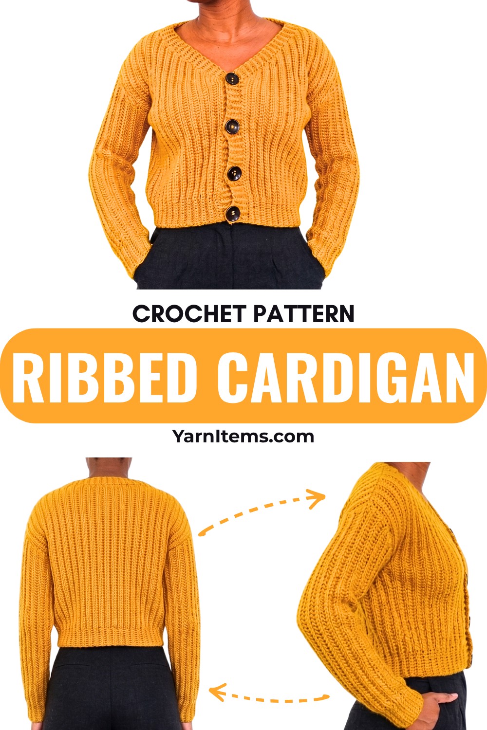 Easy & Beautiful Crochet Ribbed Cardigan Pattern