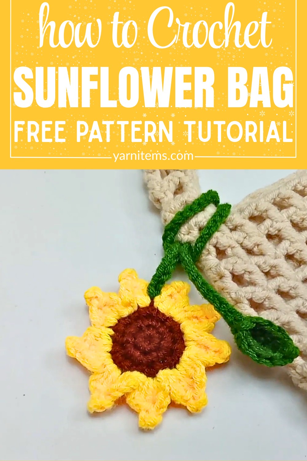 Easy Crochet Sunflower Bag Charm for Beginners