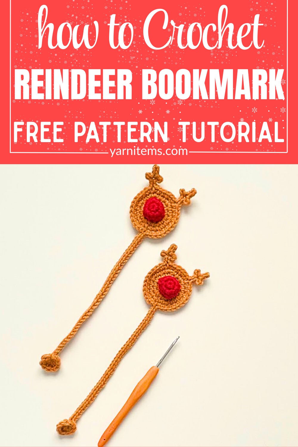 Festive Crochet Reindeer Bookmark - Beginner-Friendly Tutorial