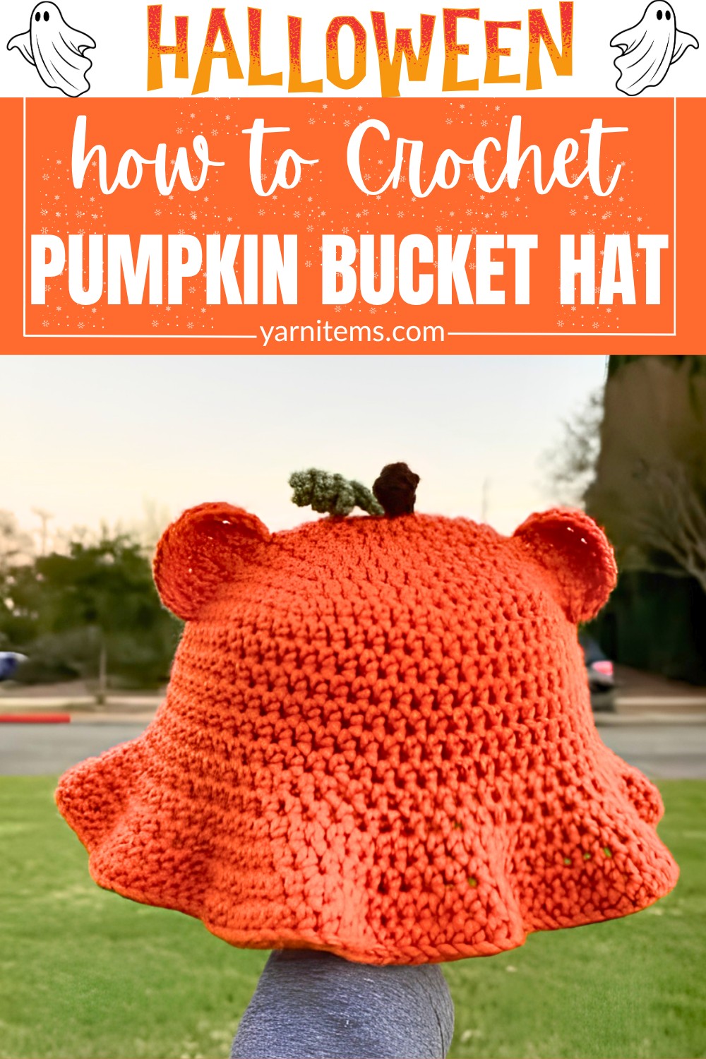 Learn to Make a Crochet Pumpkin Bear Bucket Hat