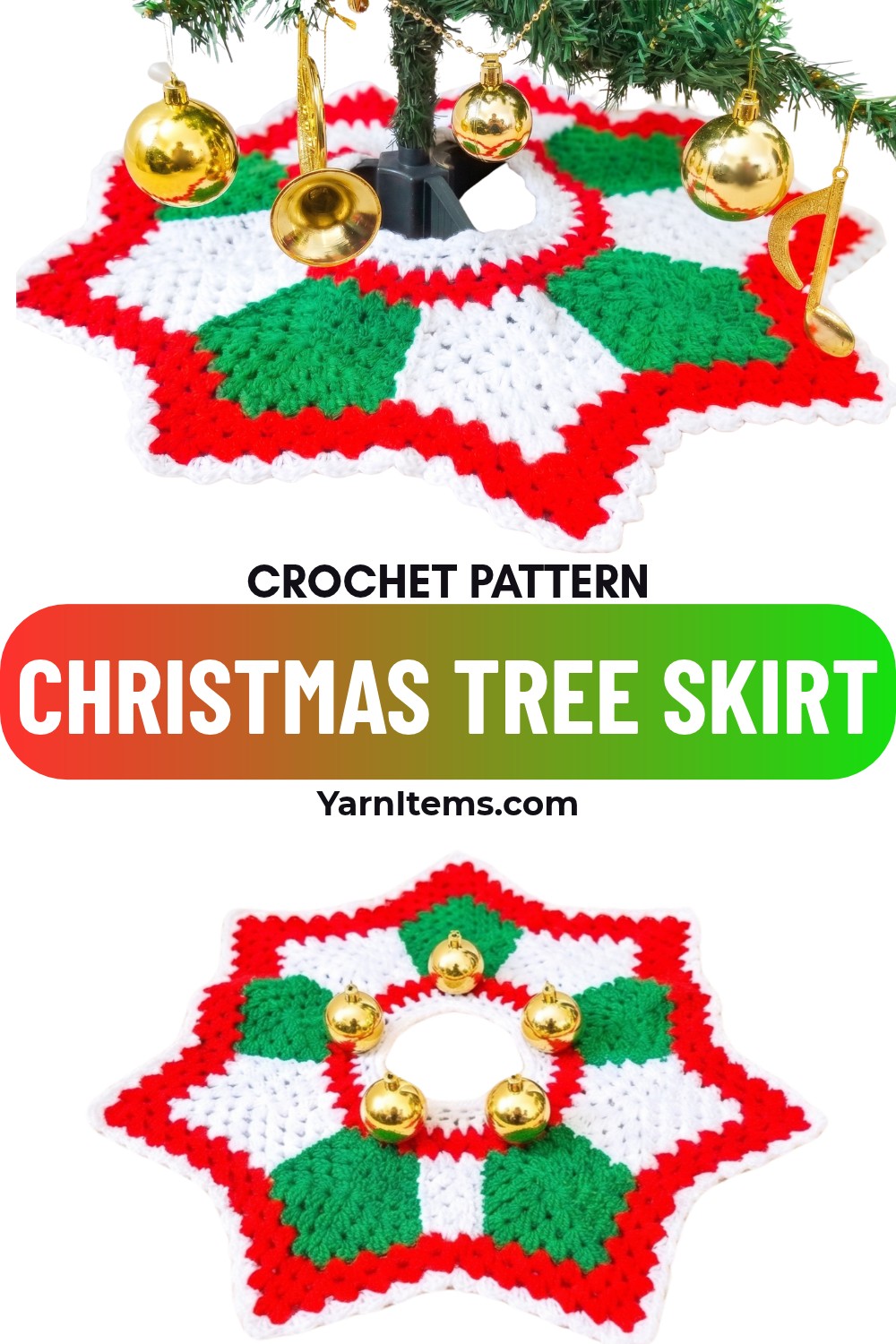 Simple Crochet Christmas Tree Skirt Pattern For Festive Design
