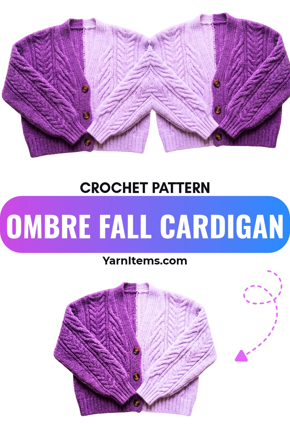 Soft & Stylish Crochet Ombre Fall Cardigan Pattern