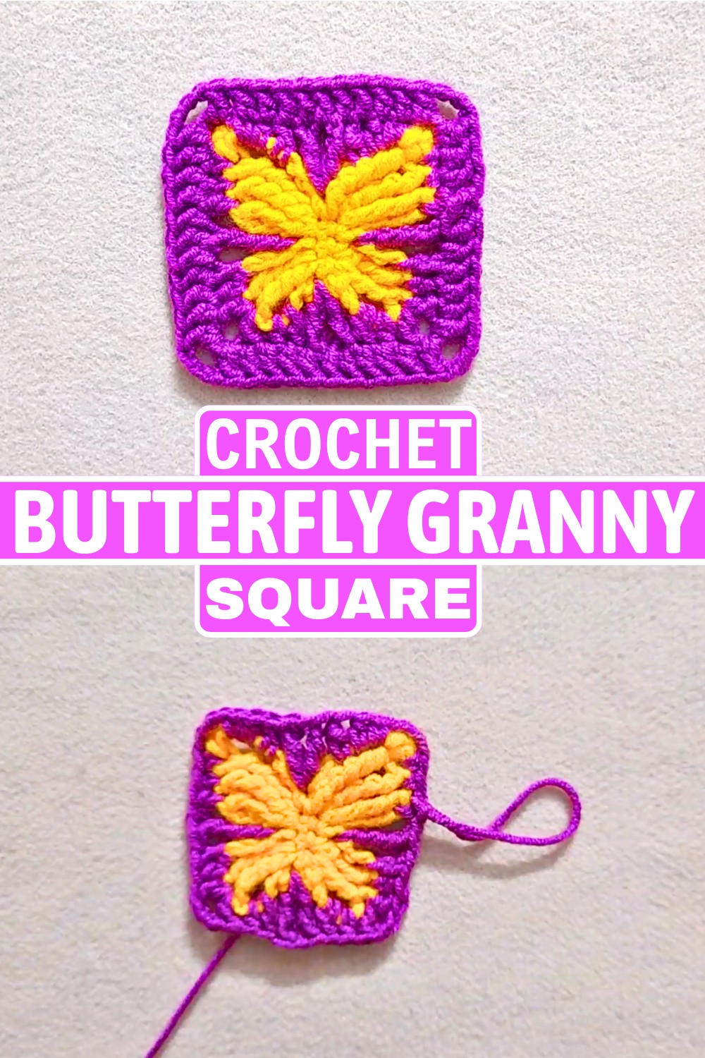 Crochet Butterfly Granny Square