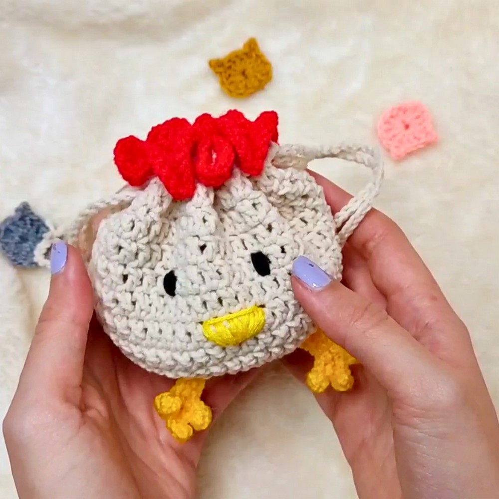 Crochet Drawstring Pouch