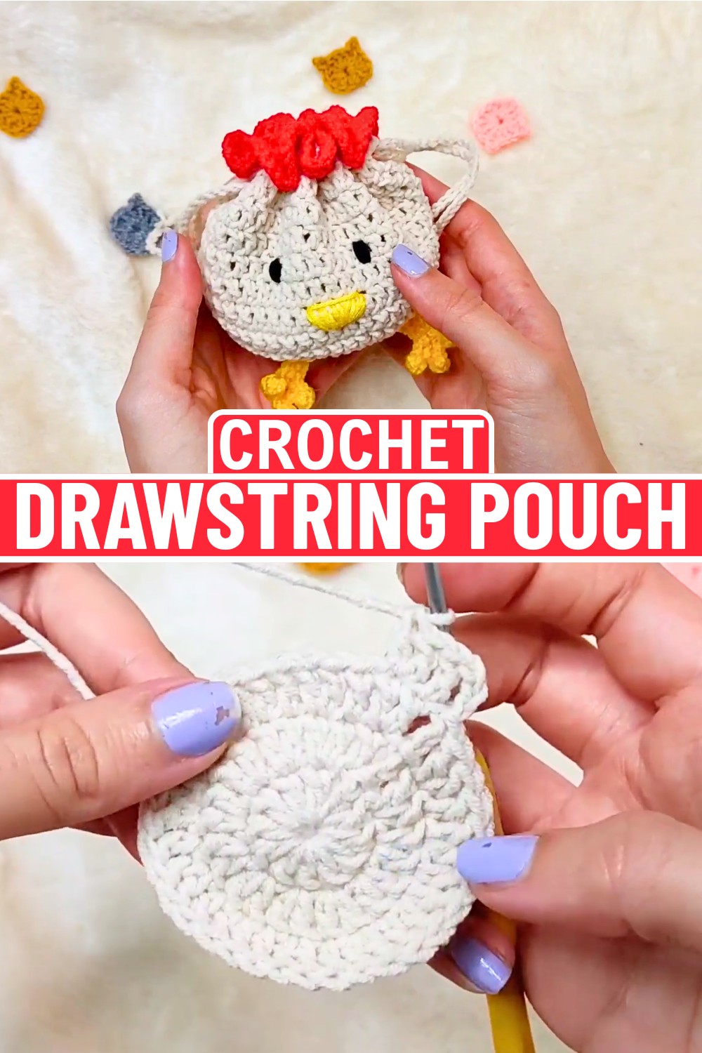 Crochet Drawstring Pouch