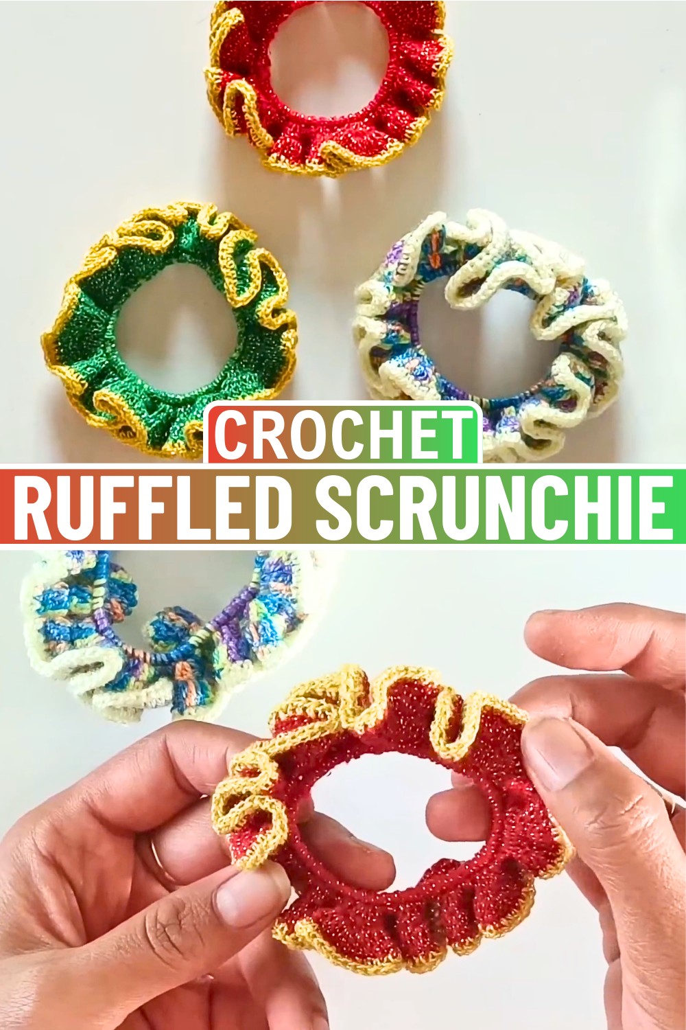 Crochet Ruffled Scrunchie