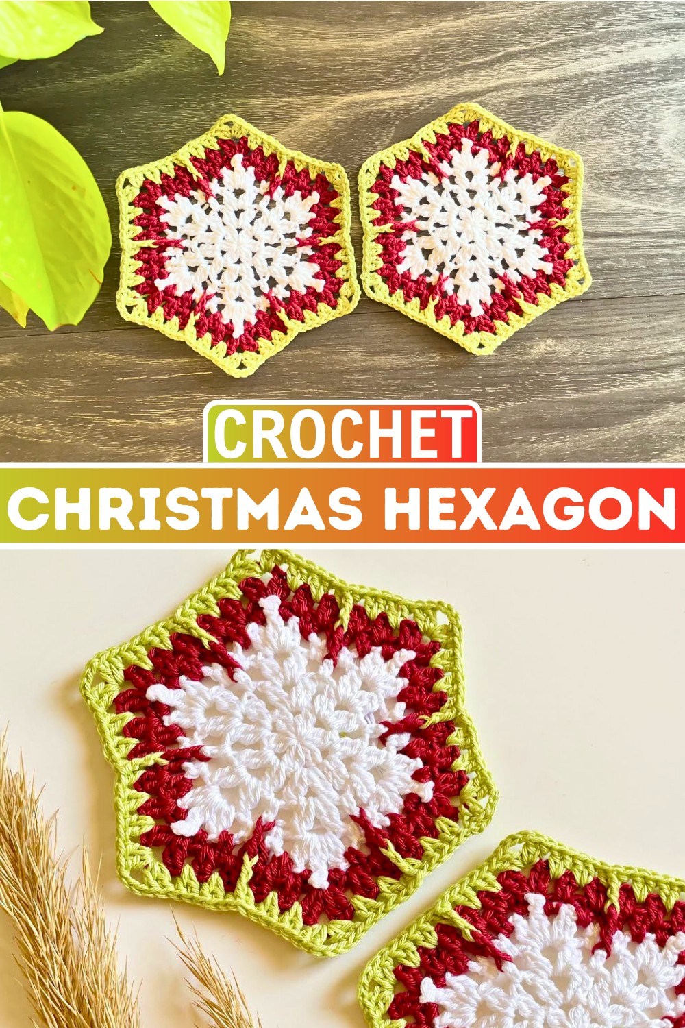 Beautiful Crochet Christmas Hexagon