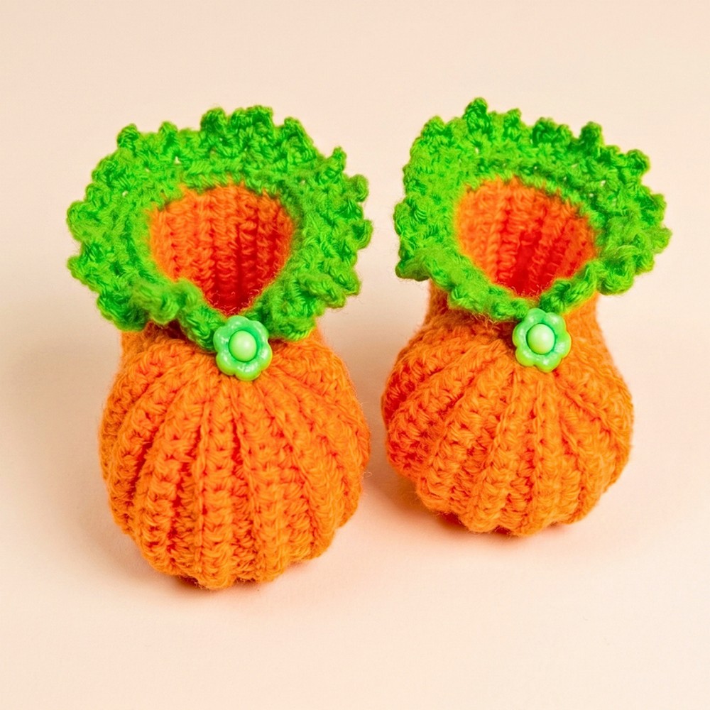 How to Crochet Adorable Baby Pumpkin Booties for Fall